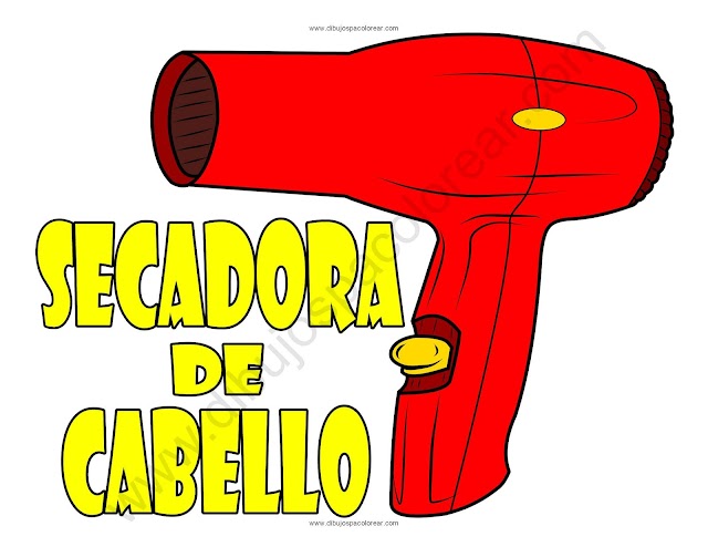 Secadora de cabello dibujo a color y para colorear